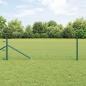 Preview: ARDEBO.de - Hexagonzaun Grün 0,5x50 m Stahl, Zaunpfosten mit Spitze 13 Stück Ø32 mm 80 cm galvanisierter Stahl