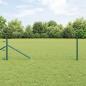 Preview: ARDEBO.de - Sechseckzaun Grün 0,5x50 m Stahl, Zaunpfosten mit Spike 13 Stück Ø32 mm 80 cm verzinkter Stahl