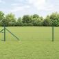 Preview: ARDEBO.de - Sechseckzaun Grün 0,6x50 m Stahl, Zaunpfosten mit Spitze 13 Stück Ø32 mm 80 cm Verzinkter Stahl