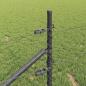 Preview: Sechseckzaun Grau 0.5x10 m Stahl, Zaunpfosten mit Spitze 7 Stück Ø32 mm 80 cm verzinkter Stahl