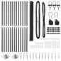 Preview: Zaunset Set aus 2 Grau Metall 25 x 1,5 m Langlebig