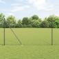 Preview: ARDEBO.de - Sechseckzaun Grau 1,5x100 m Stahl, Zaunpfosten mit Spike 13 Stück Ø32 mm 170 cm verzinkter Stahl
