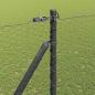 Preview: Sechseckzaun Grau 1,5x100 m Stahl, Zaunpfosten mit Spike 13 Stück Ø32 mm 170 cm verzinkter Stahl