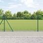 Preview: ARDEBO.de - Sechseckenzaun Grün 0.8x10 m Stahl, Zaunpfosten mit Sockelplatten 7 Stück Ø32mm 90cm verzinkter Stahl