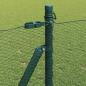 Preview: Sechseckzaun Grün 0,8x25 m Stahl, Zaunpfosten mit Basisplatten 13 Stück Ø32mm 90cm verzinkter Stahl