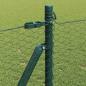 Preview: Sechseckzaun Grün 1x50 m Stahl, Zaunpfähle mit Grundplatten 13 Stück Ø32mm 110cm verzinkter Stahl