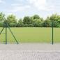 Preview: ARDEBO.de - Sechseckzaun Grün 0,8x100 m Stahl, Zaunpfosten mit Fußplatten 13 Stück Ø32mm 90cm verzinkter Stahl