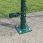 Preview: Sechseckenzaun Grün 1,6x100 m Stahl, Zaunpfosten mit Bodenplatten 13 Stk Ø32mm 88,5cm verzinkter Stahl