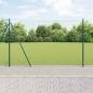 Preview: ARDEBO.de - Sechseckzaun Grün 1,6x100 m Stahl, Zaunpfosten mit Basisplatten 13 Stück Ø32mm 88,5cm verzinkter Stahl