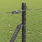 Preview: Sechseckzaun Grau 1x10 m Stahl, Zaunpfosten mit Bodenplatten 7 Stück Ø32mm 110cm verzinkter Stahl