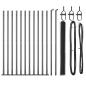 Preview: Zaunset Set aus 2 Grau Metall 25 x 1,5 m Langlebig