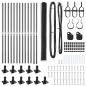 Preview: Zaunset Set aus 2 Grau Metall 25 x 1,5 m Langlebig
