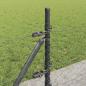 Preview: Sechseckzaun Grau 0.5x100 m Stahl, Zaunpfosten mit Fußplatten 13 Stück Ø32mm 70cm verzinkter Stahl
