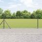 Preview: ARDEBO.de - Hexagonzaun Grau 0,6x100 m Stahl, Zaunpfosten mit Basisplatten 13 Teile Ø32mm 70cm Galvanisierter Stahl