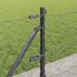 Preview: Hexagonzaun Grau 0,6x100 m Stahl, Zaunpfosten mit Basisplatten 13 Teile Ø32mm 70cm Galvanisierter Stahl