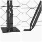Preview: Hexagonzaun Grau 0,6x100 m Stahl, Zaunpfosten mit Basisplatten 13 Teile Ø32mm 70cm Galvanisierter Stahl