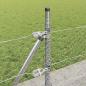 Preview: Hexagon Zaun 0,4x50 m verzinkter Stahl, Zaunpfosten mit Basisplatten 13 Stück Ø32mm 50cm verzinkter Stahl
