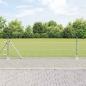 Preview: ARDEBO.de - Sechseckzaun 0.5x50 m Verzinkter Stahl, Zaunpfosten mit Grundplatten 13 Stk Ø32mm 70cm Verzinkter Stahl