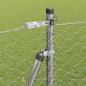 Preview: Hexagonzaun 1,4x100 m verzinkter Stahl, Zaunpfosten mit Basisplatten 13 Stk Ø32mm 78,5cm verzinkter Stahl