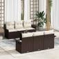 Preview: ARDEBO.de - Gartensofa-set 7 Stk. Braun und Creme Poly-Rattan