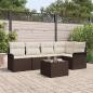 Preview: ARDEBO.de - 5-teiliges Garten Sofa Set mit Kissen Grau Poly Rattan, 2-Sitzer Garten Sofa mit Stauraum & Kissen Braun Poly Rattan