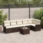 Preview: ARDEBO.de - 6-teiliges Garten Sofa Set mit Kissen in Grau Poly Rattan, 2-Sitzer Garten Sofa mit Stauraum & Kissen in Braun Poly Rattan