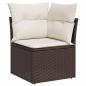 Preview: 6-teiliges Garten Sofa Set mit Kissen in Grau Poly Rattan, 2-Sitzer Garten Sofa mit Stauraum & Kissen in Braun Poly Rattan