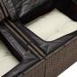 Preview: 6-teiliges Garten Sofa Set mit Kissen in Grau Poly Rattan, 2-Sitzer Garten Sofa mit Stauraum & Kissen in Braun Poly Rattan