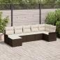 Preview: ARDEBO.de - 7-teiliges Garten Sofa Set mit Kissen in Braun aus Poly Rattan, 2-Sitzer Garten Sofa mit Stauraum & Kissen in Braun aus Poly Rattan