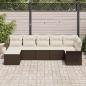 Preview: 7-teiliges Garten Sofa Set mit Kissen in Braun aus Poly Rattan, 2-Sitzer Garten Sofa mit Stauraum & Kissen in Braun aus Poly Rattan