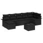 Preview: 8-teiliges Garten Sofa Set mit Kissen Beige Poly-Rattan, 2-Sitzer Garten Sofa mit Stauraum & Kissen Schwarz Poly-Rattan