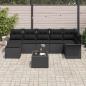 Preview: 8-teiliges Garten Sofa Set mit Kissen Beige Poly-Rattan, 2-Sitzer Garten Sofa mit Stauraum & Kissen Schwarz Poly-Rattan