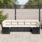 Preview: 7-teiliges Garten-Sofa-Set mit Kissen Schwarz Poly-Rattan, 2-Sitzer Garten-Sofa mit Stauraum & Kissen Schwarz Poly-Rattan