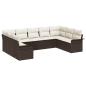 Preview: 9-teilige Garten Sofa Set mit Kissen Braun Poly Rattan, 2-Sitzer Garten Sofa mit Stauraum & Kissen Braun Poly Rattan