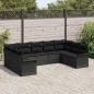 Preview: 9-teiliges Garten Sofa Set mit Kissen Schwarz Poly Rattan, 2-Sitzer Garten Sofa mit Stauraum & Kissen Schwarz Poly Rattan