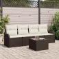 Preview: ARDEBO.de - 5-teiliges Garten Sofaset mit Kissen Braun Poly Rattan, 2-Sitzer Garten Sofa mit Stauraum & Kissen Braun Poly Rattan