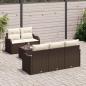 Preview: ARDEBO.de - 6-teiliges Garten Sofa Set mit Kissen Braun Poly Rattan, 2-Sitzer Garten Sofa mit Stauraum & Kissen Braun Poly Rattan
