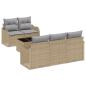 Preview: Gartensofa-set 6 stk. 5-Sitzanzahl Beige und Grau Poly-Rattan