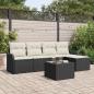 Preview: ARDEBO.de - 5-teiliges Garten Sofa Set mit Kissen Braun Poly Rattan, 2-Sitzer Garten Sofa mit Stauraum & Kissen Schwarz Poly Rattan