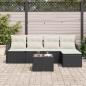 Preview: 5-teiliges Garten Sofa Set mit Kissen Braun Poly Rattan, 2-Sitzer Garten Sofa mit Stauraum & Kissen Schwarz Poly Rattan