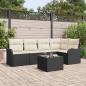 Preview: ARDEBO.de - 5-teiliges Garten Sofa Set mit Kissen in Braun Poly Rattan, 2-Sitzer Garten Sofa mit Stauraum und Kissen in Schwarz Poly Rattan