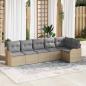 Preview: ARDEBO.de - Gartensofa-set mit Speicher 6 pcs Beige Poly-Rattan