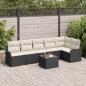 Preview: ARDEBO.de - 6-teiliges Garten-Sofa Set mit Kissen Braun Poly Rattan, 2-Sitzer Garten-Sofa mit Stauraum & Kissen Schwarz Poly Rattan