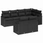 Preview: Garten-Sofa-Set 7 stk. Schwarz Poly Rattan