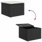 Preview: 6-teiliges Garten Sofa Set mit Kissen Schwarz Poly Rattan, 2-Sitzer Garten Sofa mit Stauraum&Kissen Schwarz Poly Rattan