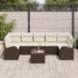 Preview: ARDEBO.de - 8-teiliges Garten-Sofa-Set mit Kissen braun Poly Rattan, 2-Sitzer Garten-Sofa mit Stauraum & Kissen braun Poly Rattan