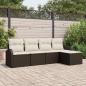 Preview: ARDEBO.de - 5-teiliges Garten Sofa Set mit Kissen Braun Poly Rattan, 2-Sitzer Garten Sofa mit Stauraum & Kissen Braun Poly Rattan