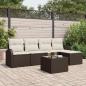 Preview: ARDEBO.de - 5-teiliges Garten Sofa Set mit Kissen Grau Poly Rattan, 2-Sitzer Garten Sofa mit Stauraum & Kissen Braun Poly Rattan