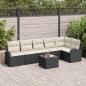 Preview: ARDEBO.de - 6-teiliges Garten-Sofa-Set mit Kissen Braun Poly-Rattan, 2-Sitzer Garten-Sofa mit Stauraum & Kissen Schwarz Poly-Rattan