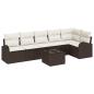 Preview: 6-teiliges Garten Sofa Set mit Kissen graues Poly-Rattan, 2-Sitzer Garten Sofa mit Stauraum & Kissen braunes Poly-Rattan